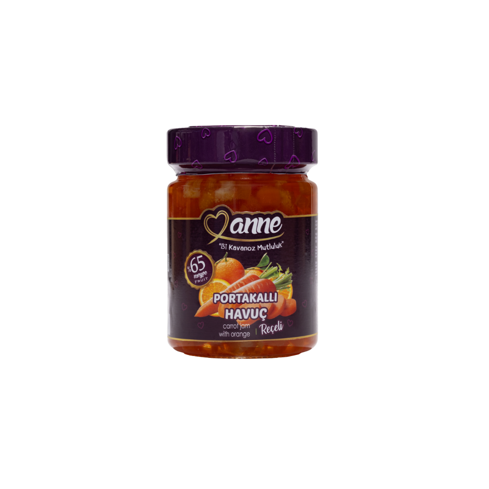Portakallı Havuç Reçeli Cam Kavanoz 400 gr