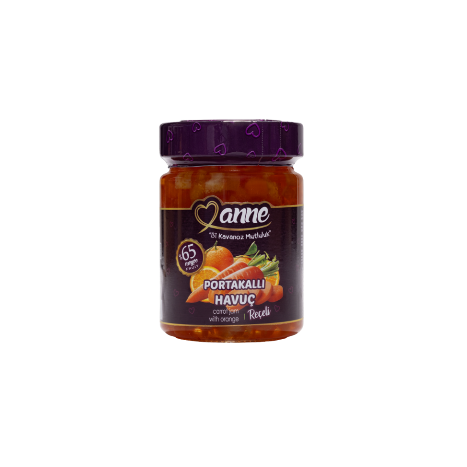 Portakallı Havuç Reçeli Cam Kavanoz 400 gr