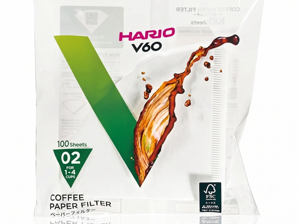 Hario V60 Beyaz Poşet Filtre Kahve Kağıdı 100'lü