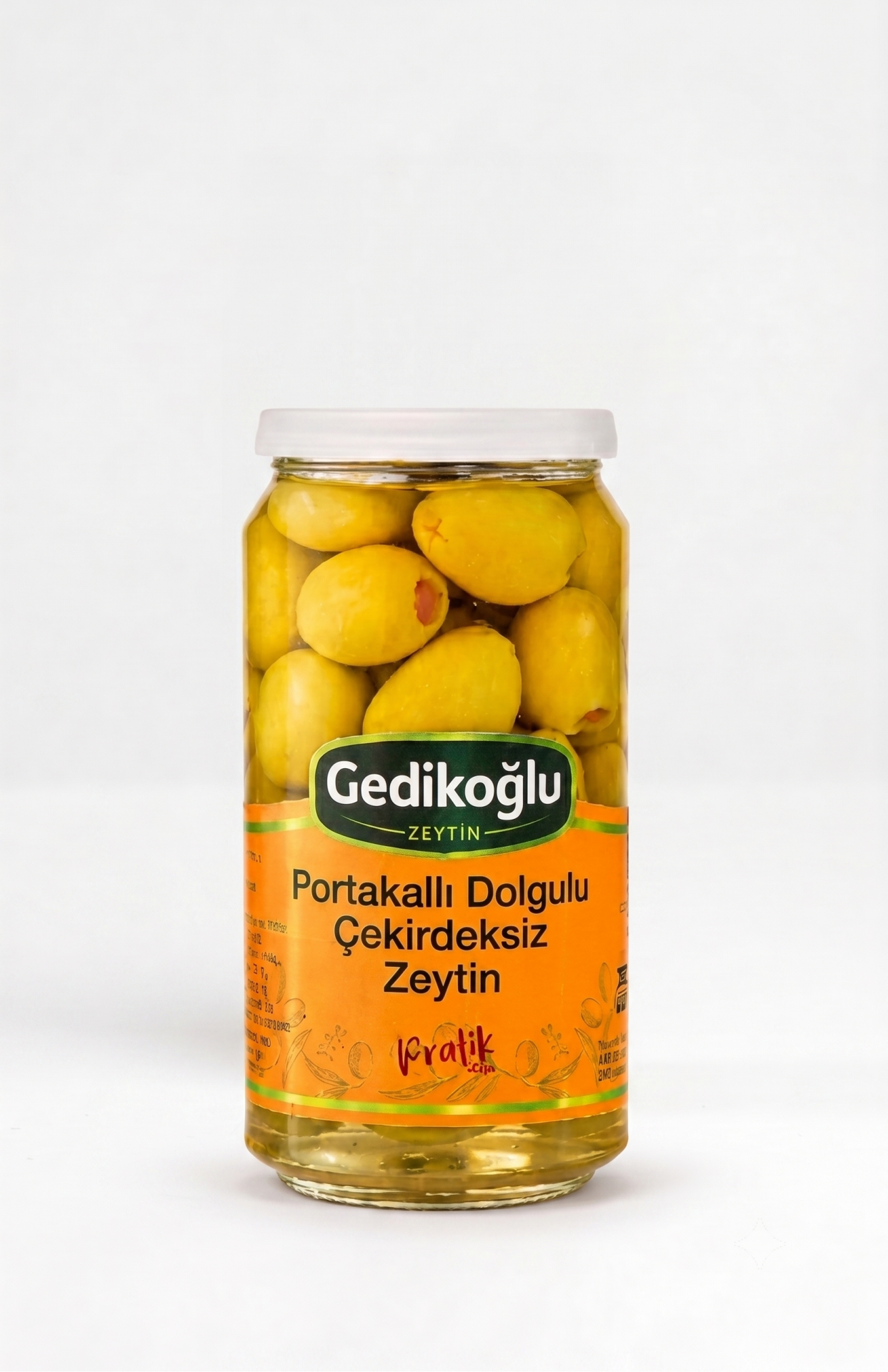 Portakal Dolgulu Çekirdeksiz Yeşil Zeytin Pratik Aç Bitir