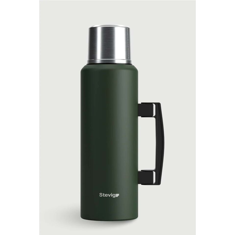 Stevıg 4 Camp Klasik Vakumlu Kuplu Çelik Termos 1.5 LT. Green ST-206